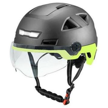 Vito E-Light helm met vizier mat zwart geel XXL