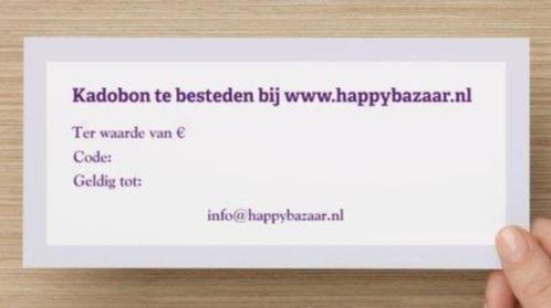 Kadobon Happybazaar vanaf 7,50 euro, Verzamelen, Sleutelhangers, Nieuw, Ophalen of Verzenden