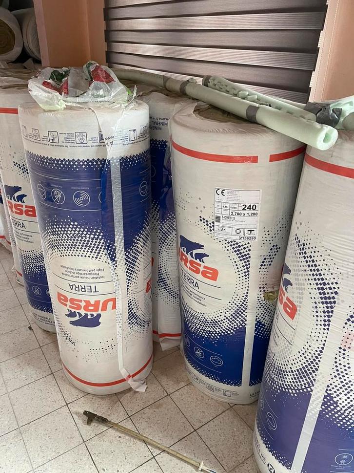 15 rouleaux Isolant ursa neufs, Doe-het-zelf en Bouw, Isolatie en Afdichting, Nieuw, Muurisolatie, Dakisolatie, Glaswol, 12 cm of meer