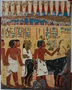 Detail Egyptische muurschildering (Vervoer van, Verzenden, Rechthoekig Staand
