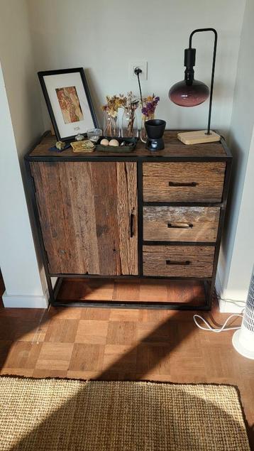Industrieel dressoir robuust hout 90 cm beschikbaar voor biedingen