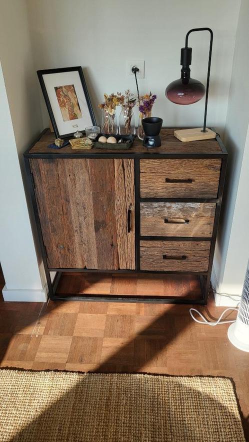 Industrieel dressoir robuust hout 90 cm, Huis en Inrichting, Kasten | Dressoirs, Zo goed als nieuw, 50 tot 100 cm, 25 tot 50 cm