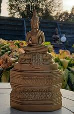 Beeld,Zittende Boeddha,Buddha,Thai-goud voor inn&out,,, Ophalen of Verzenden, Nieuw