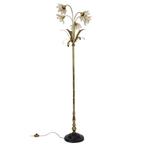 Capiz Schelp Vloerlamp Lotus Bloemen Staande Lamp Hollywood, 150 tot 200 cm, Gebruikt, Ophalen of Verzenden, Metaal