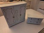 Vintage Fabelty houten kleerkast en commode., Ophalen of Verzenden, Zo goed als nieuw, Poppenhuis