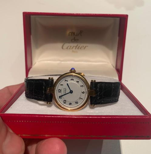 Dameshorloge Must de Cartier Vermeil, Handtassen en Accessoires, Horloges | Dames, Gebruikt, Polshorloge, Goud, Goud, Ophalen