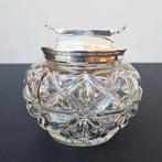 Art deco Franse suikerpot met verzilverd deksel & grijper, Ophalen of Verzenden