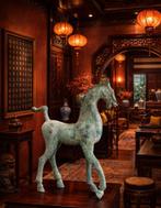 Chinees Bronzen Tang paard - H 85 cm - decoratief beeld, Ophalen
