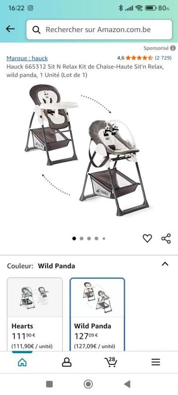 Chaise pour bébé et relax, Enlèvement, Comme neuf, Autres marques, Avec ceinture(s)