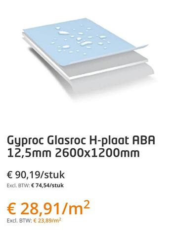 Glasroc H Platen Gyproc beschikbaar voor biedingen