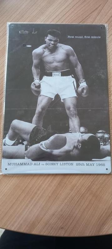 Plaque métallique Muhammad Ali. Nouveau. 30 x 20 cm