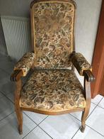 Antieke zetel met verstelbare rug., Enlèvement, Utilisé, Bois