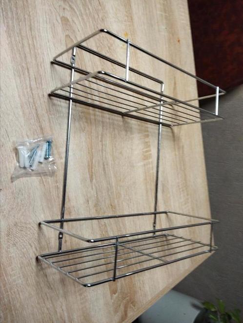 Baseline rechthoekige chromen douchekorf met 2 lagen, Doe-het-zelf en Bouw, Sanitair, Nieuw, Douche, Chroom, Ophalen of Verzenden
