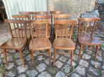 Lotje van 10 oude caféstoelen, Huis en Inrichting, Stoelen, Ophalen, Gebruikt