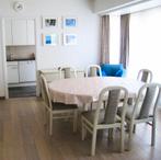 meubel, Huis en Inrichting, Ophalen, Gebruikt, Pastelkleur, moderne ecru tafel/stoelen, 4 tot 6 stoelen