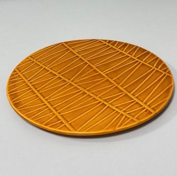 Antiek 1950-1960 keramiek stropatroon 30cm groot bord belgie beschikbaar voor biedingen