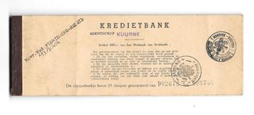 Carnet de chèques Kredietbank (Kuurne) 1948 disponible aux enchères