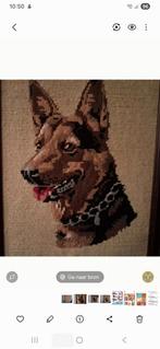 Kruissteek werk Duitse Herder 28x38cm, Ophalen of Verzenden