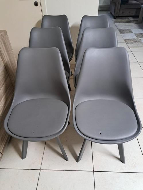 Grijze kuipstoelen (6stuks), Huis en Inrichting, Stoelen, Gebruikt, Vijf, Zes of meer stoelen, Overige materialen, Grijs, Ophalen