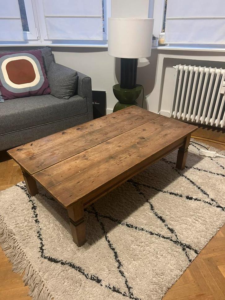 Table basse en bois massif – style rustique / campagne chic, Maison & Meubles, Tables | Tables de salon, Utilisé, Rectangulaire