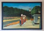 Replica schilderij  EDWARD HOPPER: "Gas Station", Antiek en Kunst, Ophalen