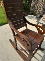 Schommelstoel teak, Huis en Inrichting, Stoelen, Ophalen, Gebruikt, Rood, Hout
