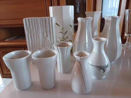 Pakket met 10 witte vazen en vaasjes in zeer goede staat, Huis en Inrichting, Woonaccessoires | Vazen, Zo goed als nieuw, Wit