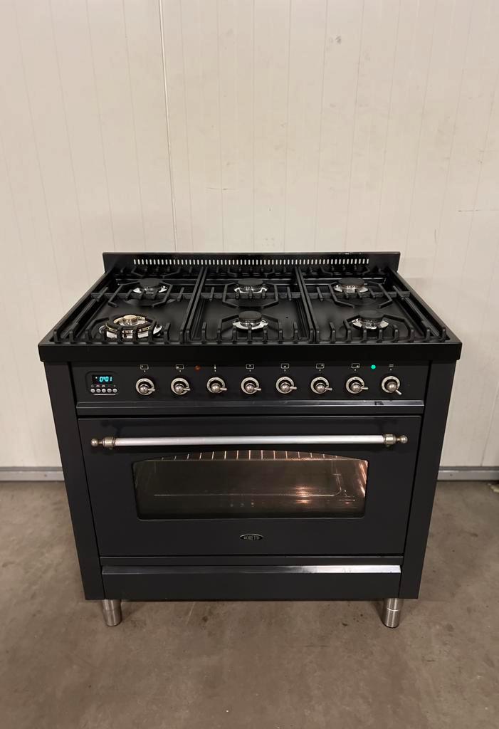 Luxe Boretti Fornuis – 90 cm | 6-Pits | Antraciet, Elektronische apparatuur, Fornuizen, Grill, Ophalen