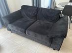 Zwarte velvet tweepersoons zetel, Ophalen, 150 tot 200 cm, Tweepersoons, 75 tot 100 cm