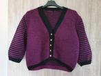 Handgebreide cardigan zwart/mauve maat M., Kleding | Dames, Truien en Vesten, Maat 38/40 (M), Zwart, Nieuw, Ophalen of Verzenden