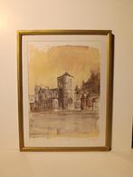 Collégiale de Huy. Aquarelle de Michel METTEWIE., Antiquités & Art, Art | Peinture | Classique, Enlèvement ou Envoi