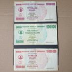 Billets de banque du Zimbabwe fixés pour l'année 2008, Série, Zimbabwe, Enlèvement ou Envoi