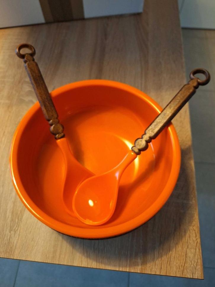 emsa w. germany - salade bowl met utensils, Verzamelen, Retro, Ophalen of Verzenden