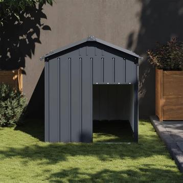 Hondenhok met dak antraciet 117x153x123 cm, 110 cm of meer, 100 cm of meer, Ophalen of Verzenden, Nieuw