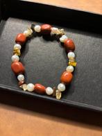 Armband van rode jaspis , parel , citrien, tijgeroog, Ophalen of Verzenden, Zo goed als nieuw, Spiritualiteit algemeen, Overige typen