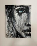 Origineel zwart schilderij met gekleurd accent Mk Art, Antiek en Kunst, Ophalen