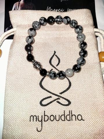 Bracelet Bouddhachance Obsidienne moucheté., Enlèvement ou Envoi, Neuf