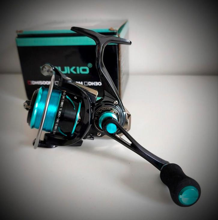 Deukio 1500 haspel - 224gr - 5+1 bb + nylon, Watersport en Boten, Hengelsport | Roofvissen, Nieuw, Molen, Ophalen of Verzenden