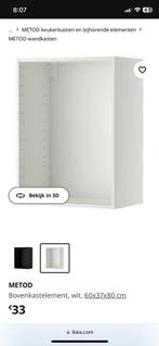 Ikea METOD bovenkast 60x37x80cm, Huis en Inrichting, Keuken | Keukenelementen, Wit, Minder dan 100 cm, 25 tot 50 cm, 50 tot 100 cm