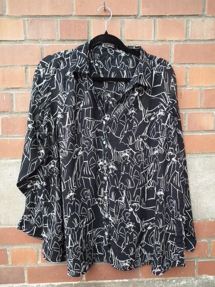 Blouse voor dames (Paprika) T: 2. Zwart-witte kleuren, Kleding | Dames, Blouses en Tunieken, Zo goed als nieuw, Maat 46/48 (XL) of groter