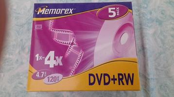 5 PACK DVD+RW MEMOREX