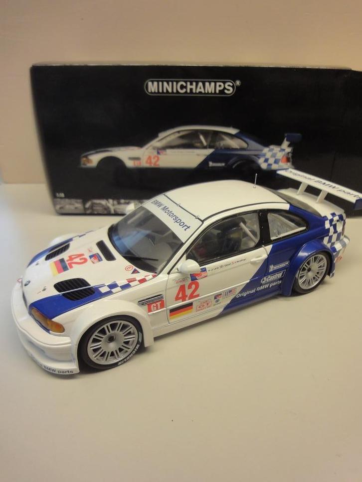 BMW M3 GTR ALMS Petit Le Mans 2001 minichamps 1:18 100012142, Hobby en Vrije tijd, Modelauto's | 1:18, Gebruikt, Auto, MiniChamps