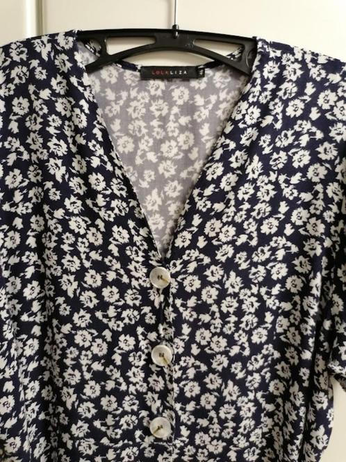 Lange zomerjurk, donkerblauw en wit print van Lola Liza, 46, Kleding | Dames, Jurken, Zo goed als nieuw, Wit, Ophalen of Verzenden