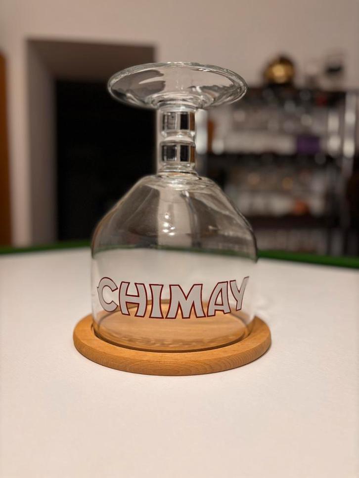 Chimay glas 3l met omgekeerde belettering, Verzamelen, Glas en Drinkglazen, Zo goed als nieuw, Bierglas, Ophalen of Verzenden