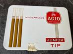 Sigarenkistje - blik - Agio Junior Tip, Verzamelen, Rookartikelen, Aanstekers en Luciferdoosjes, Ophalen of Verzenden