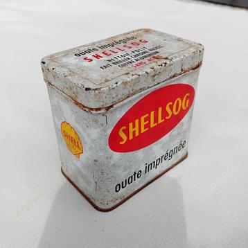 Boîte en fer blanc vintage SHELLSOG vers 1960