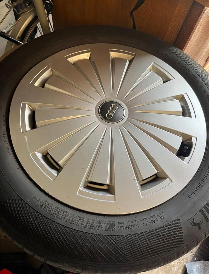 Kit de jantes alu 16" avce pneus hiver+enjoliveurs Audi, Auto-onderdelen, Banden en Velgen, Band(en), 16 inch, Ophalen