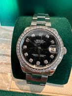Rolex Oyster perpetual Date just Diamond, Handtassen en Accessoires, Horloges | Dames, Staal, Ophalen of Verzenden, Staal, Zo goed als nieuw