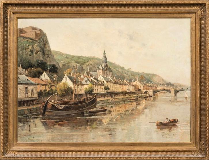 Uitzicht op Dinant, Antiek en Kunst, Kunst | Schilderijen | Modern, Ophalen