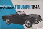 Handboek Triumph TR4A instructieboekje, Ophalen of Verzenden